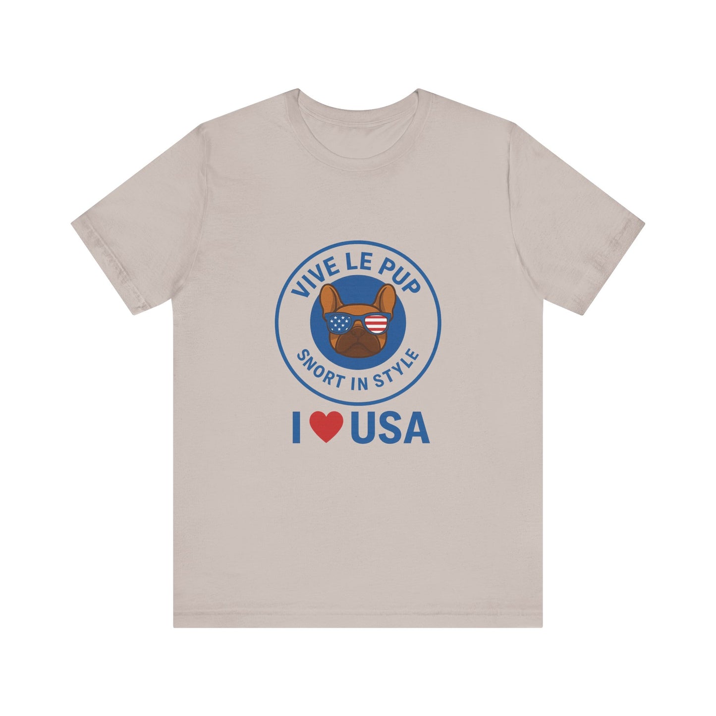 Vive Le Pup – I ❤️ USA Patriotic Pup Tee