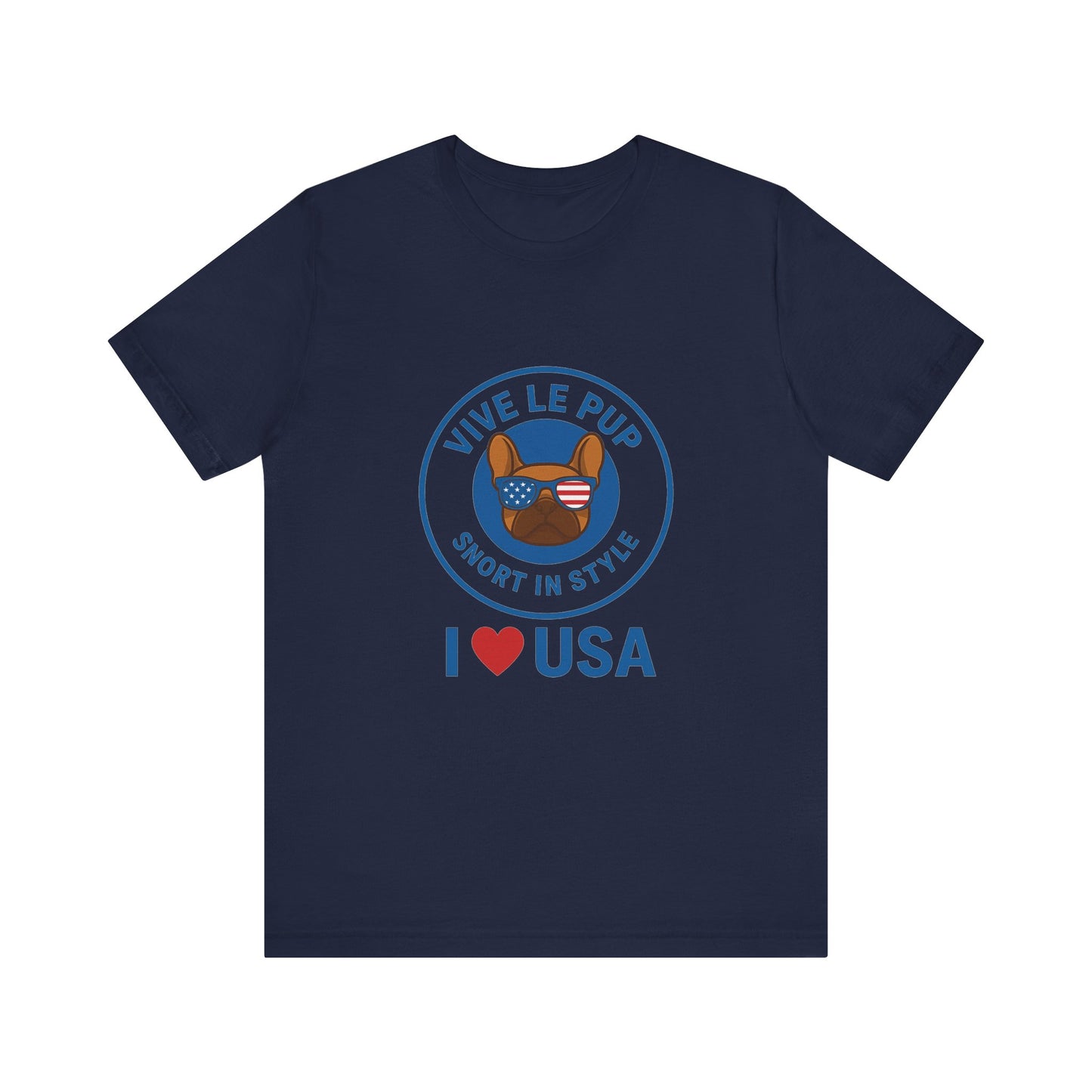 Vive Le Pup – I ❤️ USA Patriotic Pup Tee