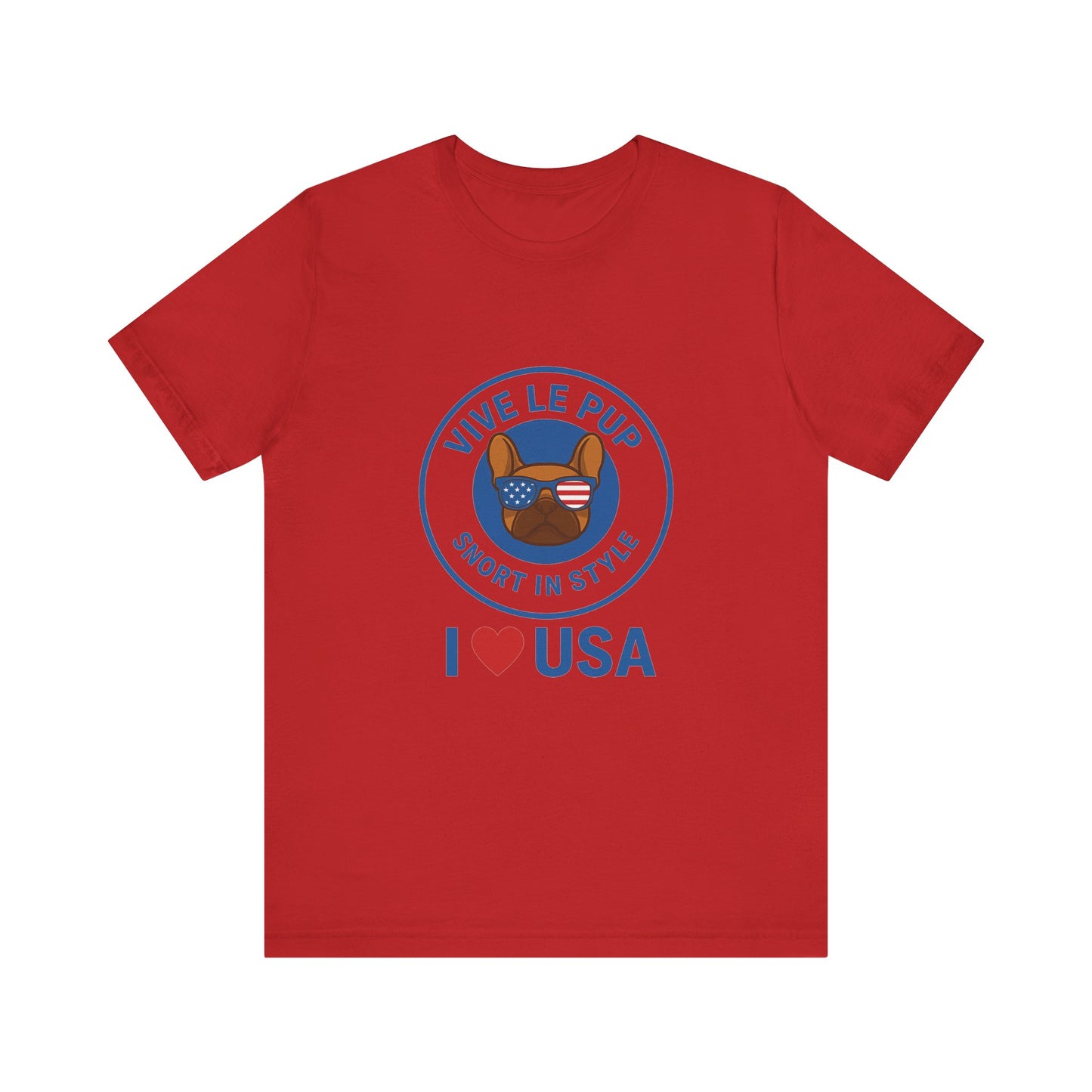 Vive Le Pup – I ❤️ USA Patriotic Pup Tee
