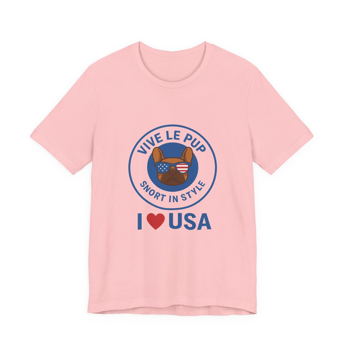 Vive Le Pup – I ❤️ USA Patriotic Pup Tee