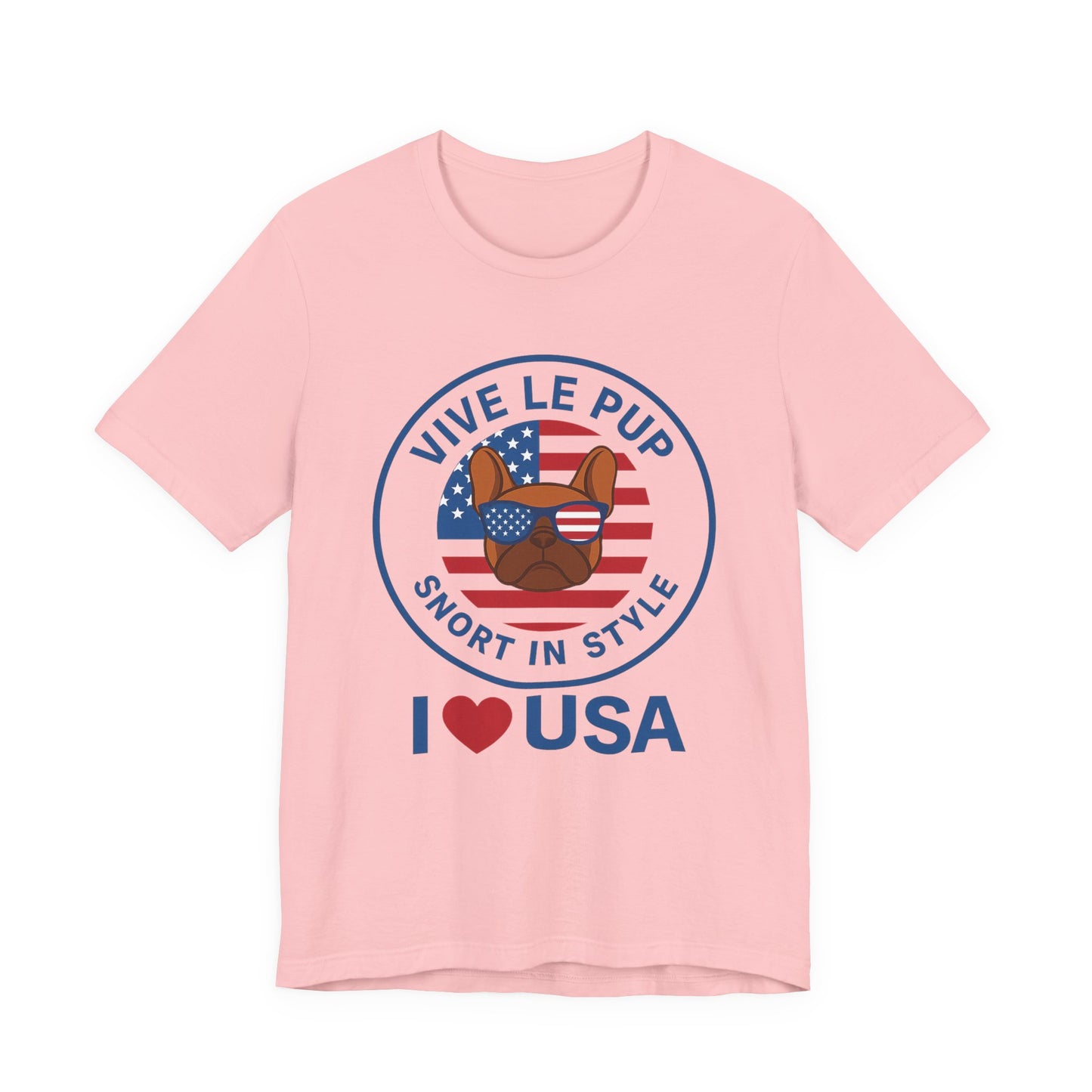 I ❤️ USA Frenchie Tee – Patriotic Bulldog Shirt for Dog Lovers