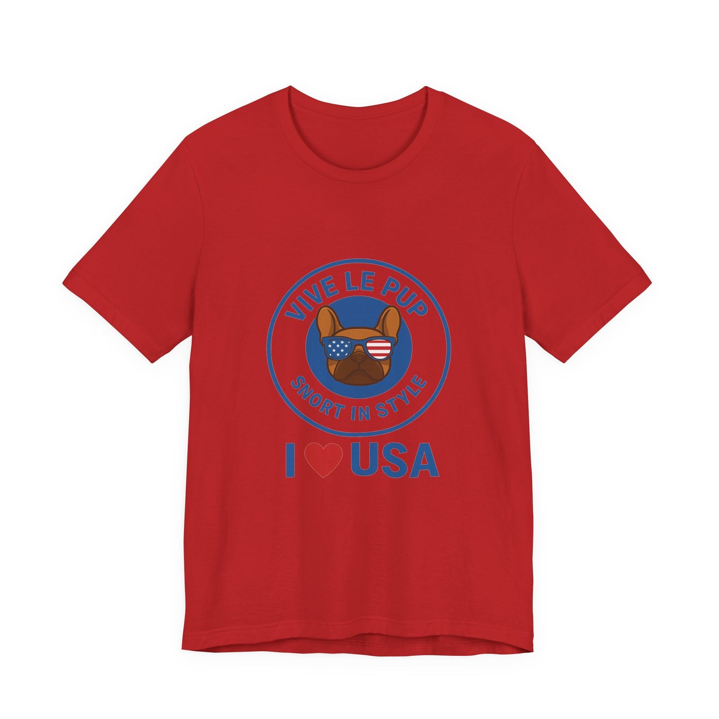 Vive Le Pup – I ❤️ USA Patriotic Pup Tee