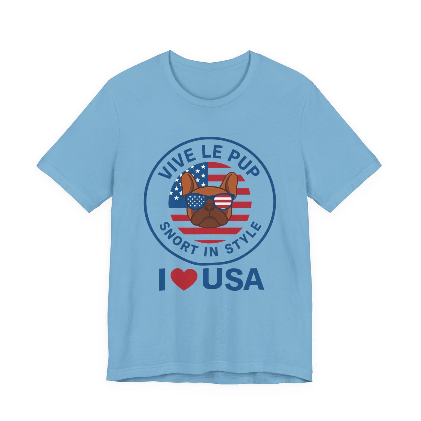 I ❤️ USA Frenchie Tee – Patriotic Bulldog Shirt for Dog Lovers