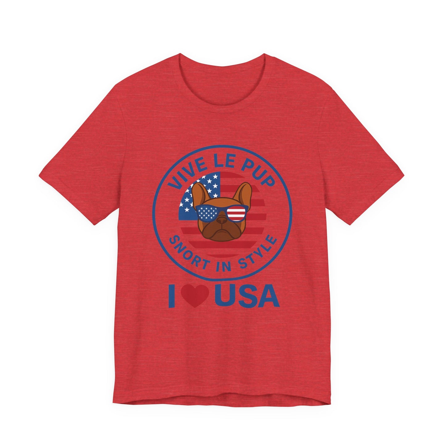 I ❤️ USA Frenchie Tee – Patriotic Bulldog Shirt for Dog Lovers
