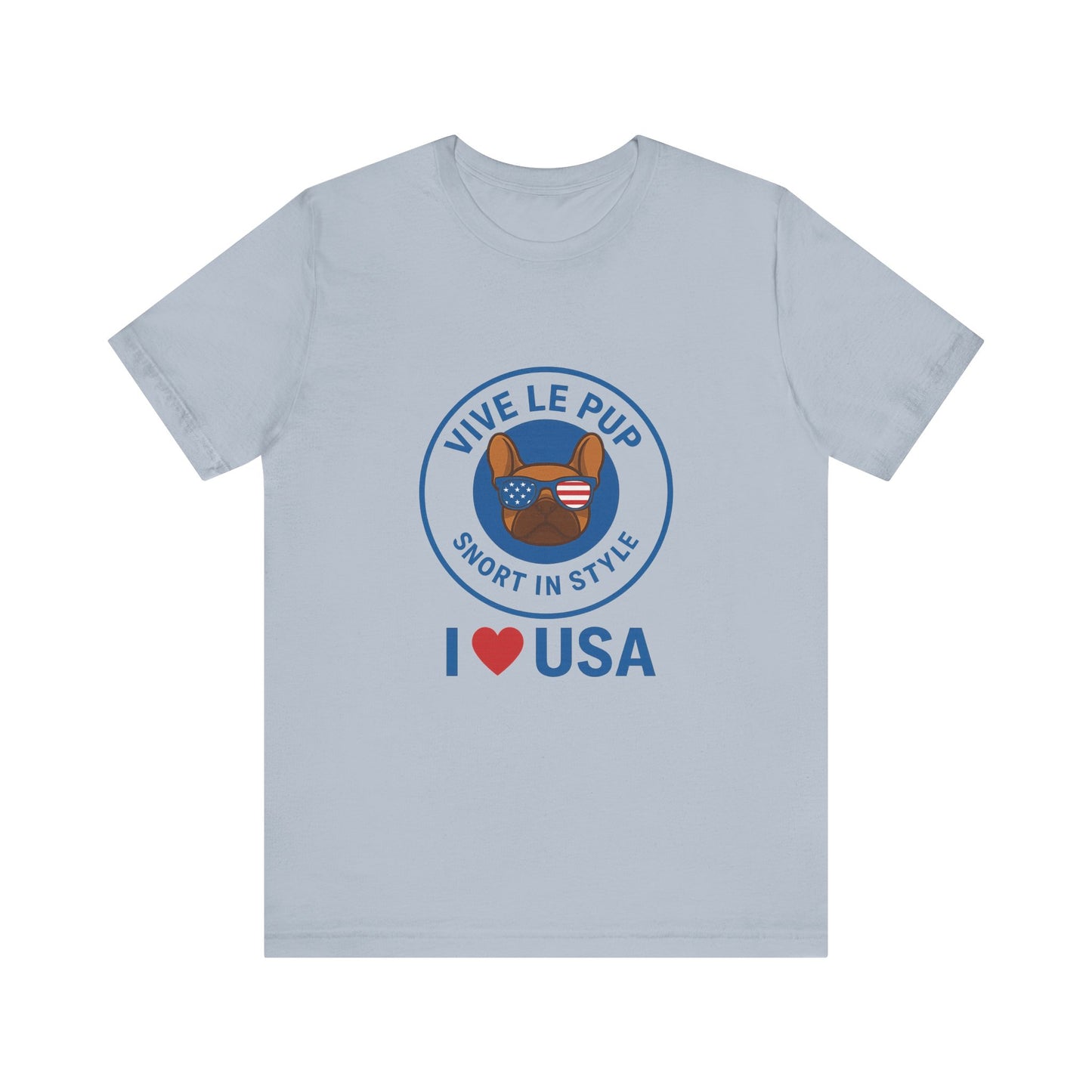 Vive Le Pup – I ❤️ USA Patriotic Pup Tee