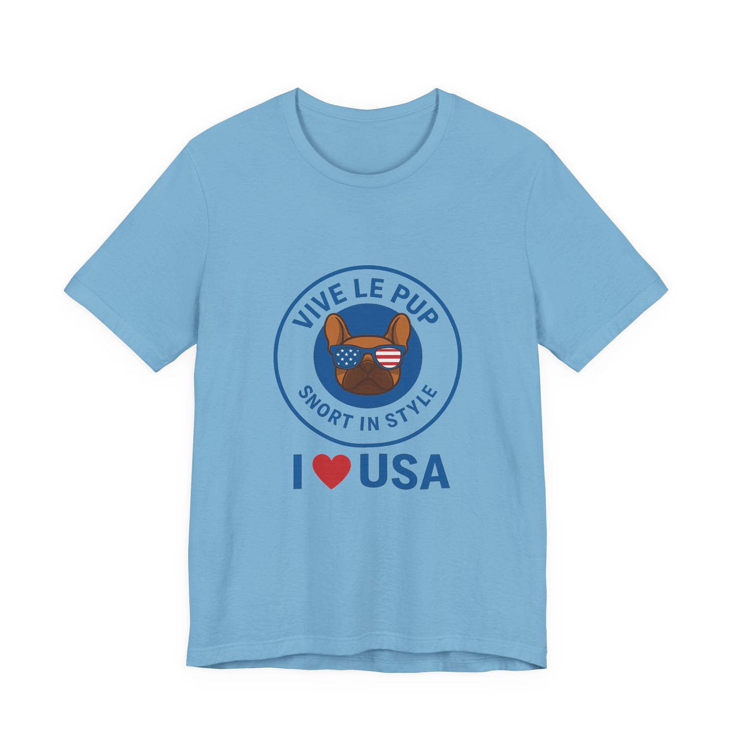 Vive Le Pup – I ❤️ USA Patriotic Pup Tee