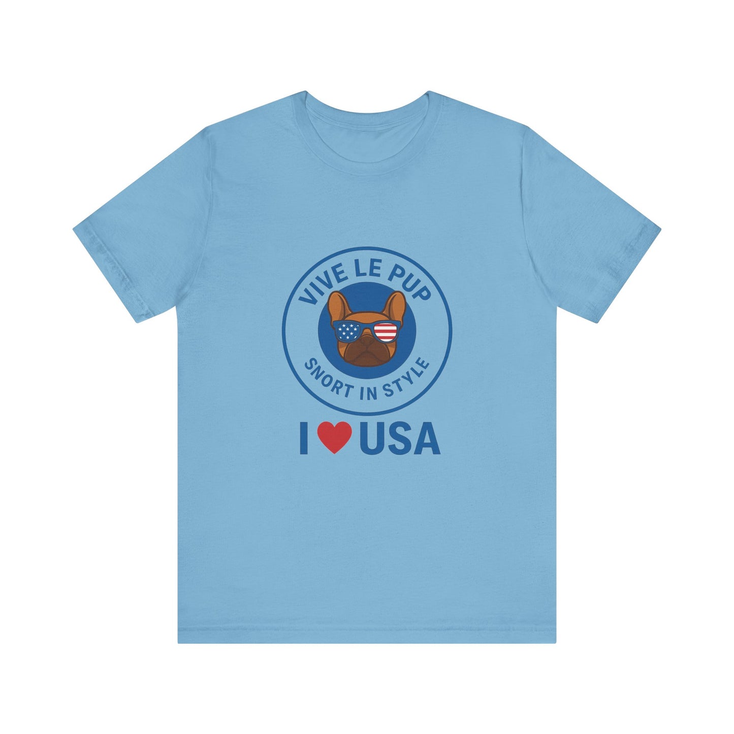 Vive Le Pup – I ❤️ USA Patriotic Pup Tee