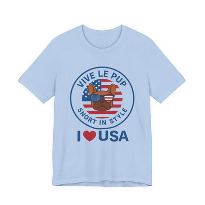 I ❤️ USA Frenchie Tee – Patriotic Bulldog Shirt for Dog Lovers