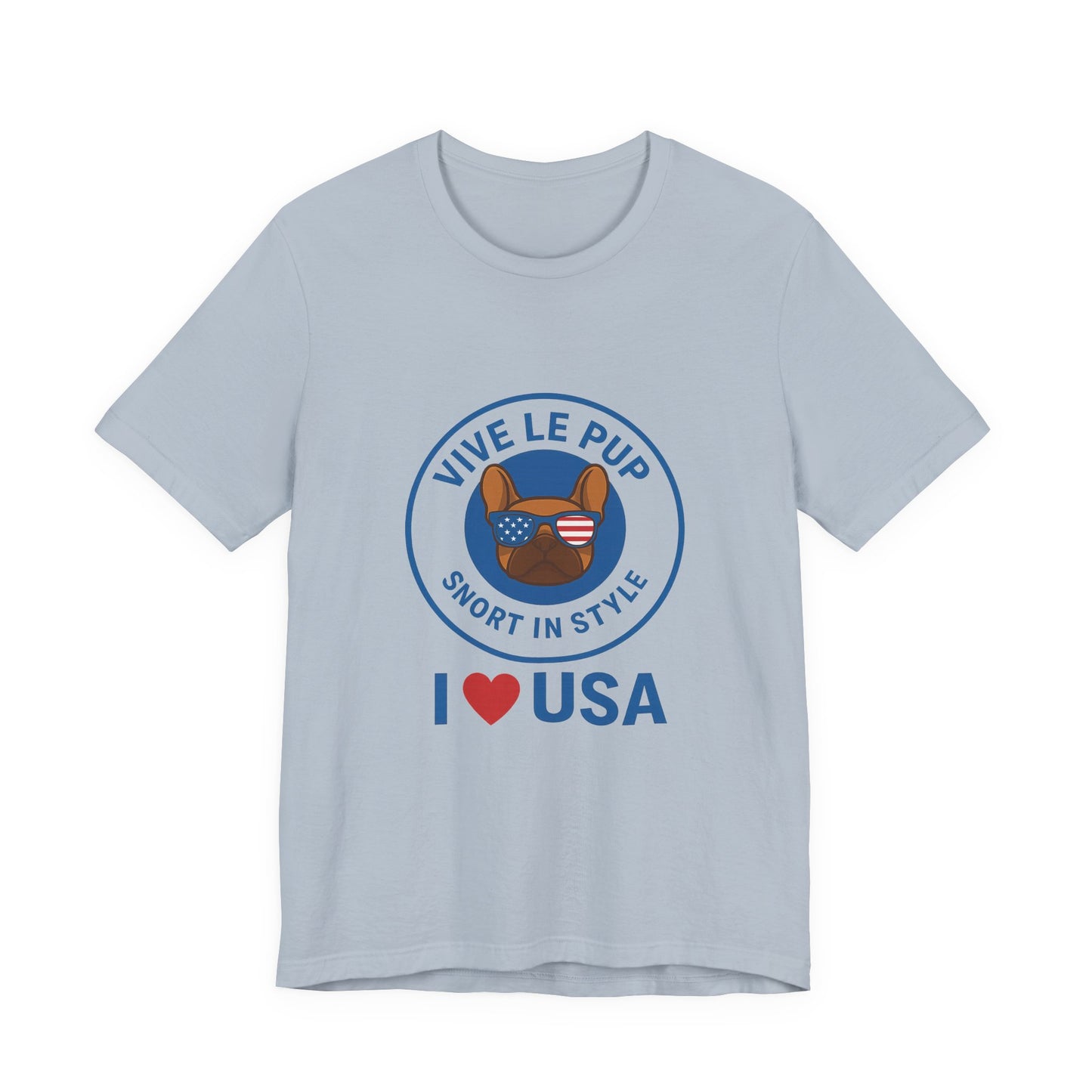 Vive Le Pup – I ❤️ USA Patriotic Pup Tee