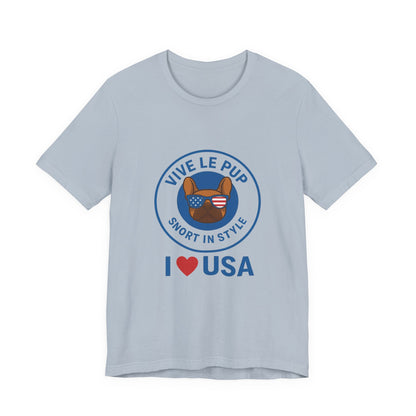 Vive Le Pup – I ❤️ USA Patriotic Pup Tee