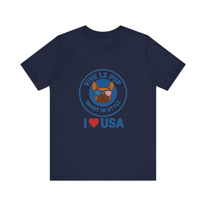 Vive Le Pup – I ❤️ USA Patriotic Pup Tee