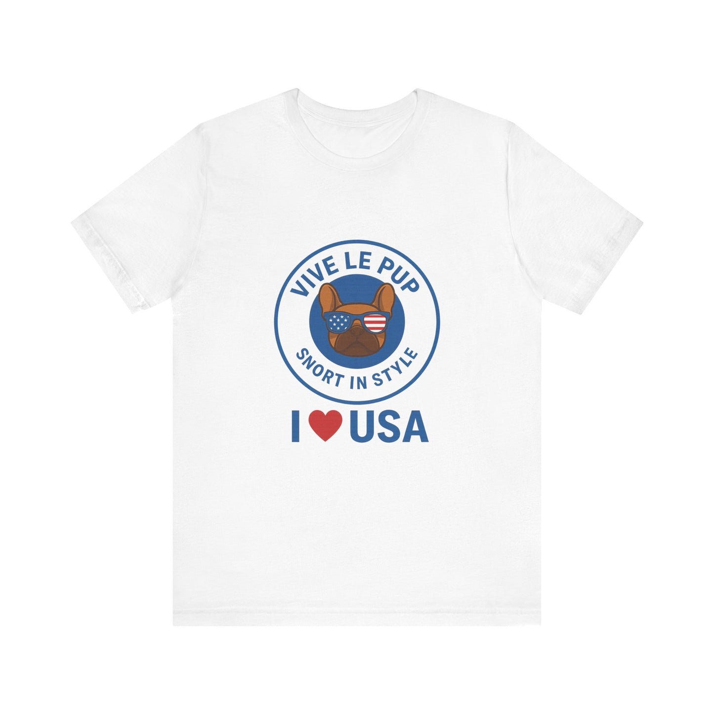 Vive Le Pup – I ❤️ USA Patriotic Pup Tee
