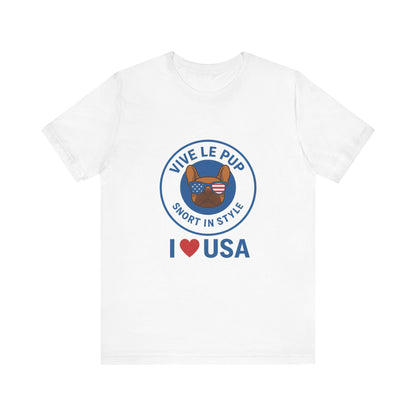 Vive Le Pup – I ❤️ USA Patriotic Pup Tee