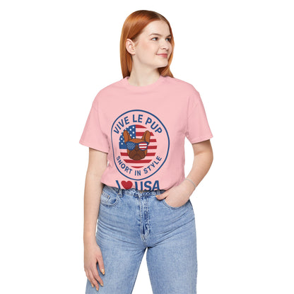 I ❤️ USA Frenchie Tee – Patriotic Bulldog Shirt for Dog Lovers