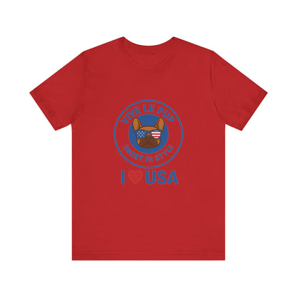 Vive Le Pup – I ❤️ USA Patriotic Pup Tee