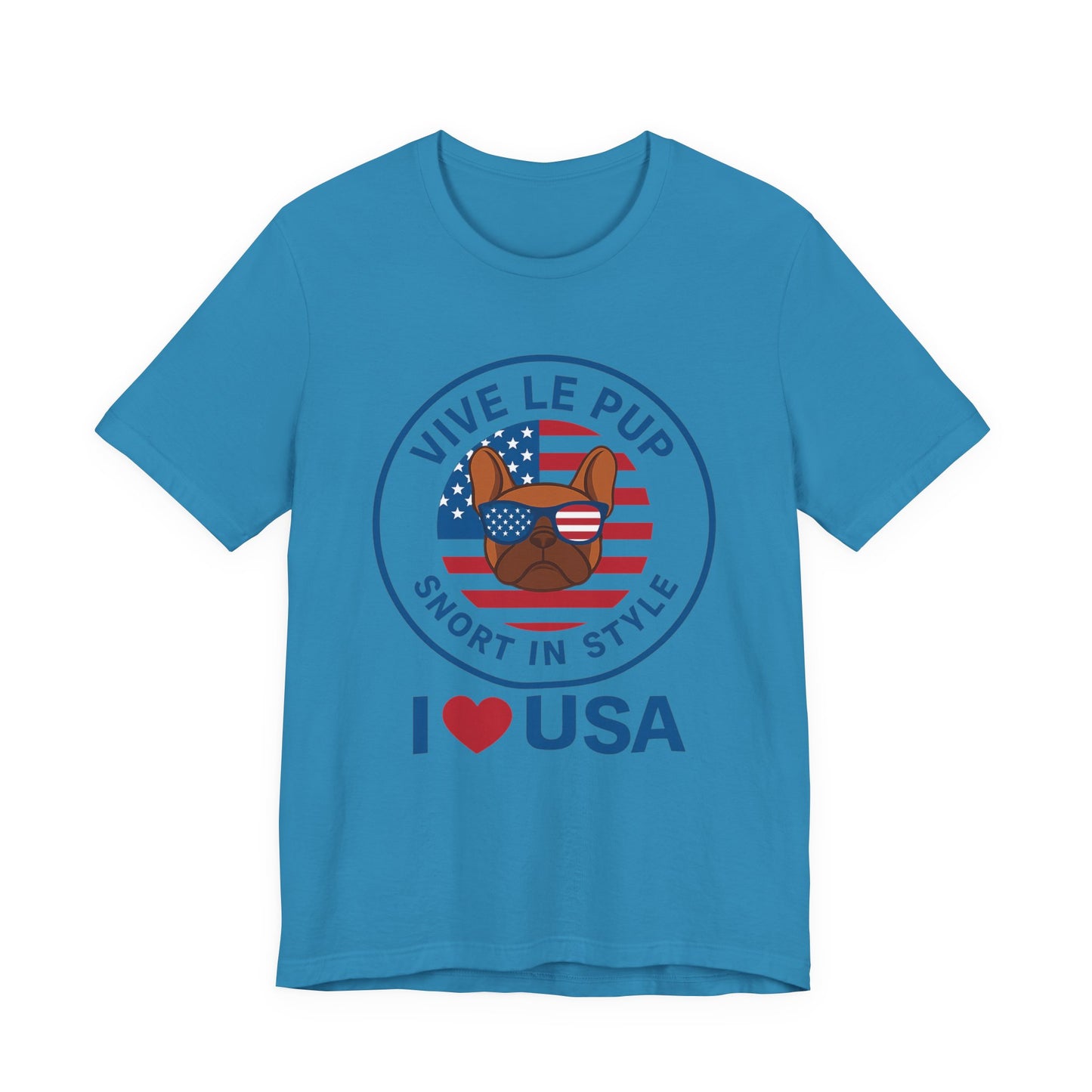 I ❤️ USA Frenchie Tee – Patriotic Bulldog Shirt for Dog Lovers