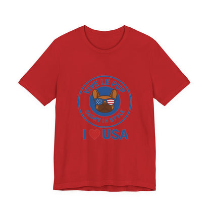 Vive Le Pup – I ❤️ USA Patriotic Pup Tee