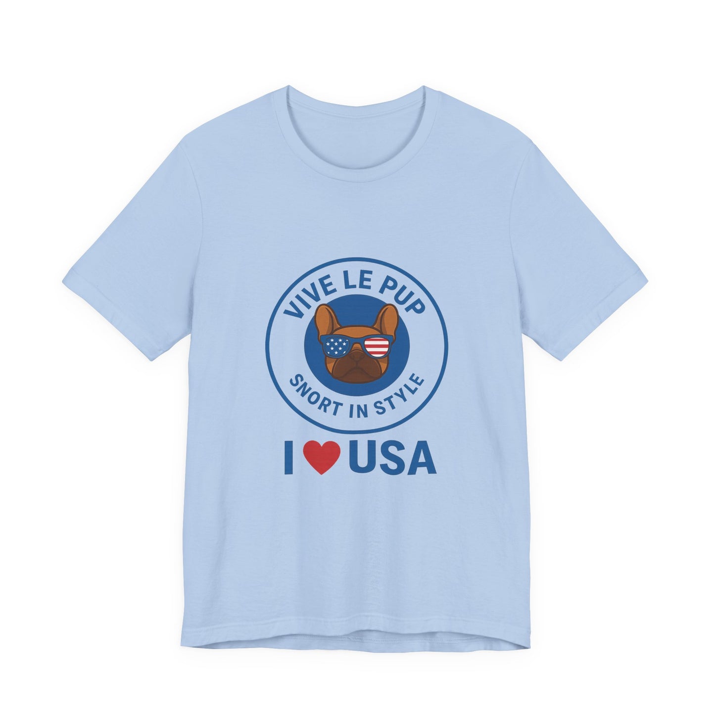 Vive Le Pup – I ❤️ USA Patriotic Pup Tee