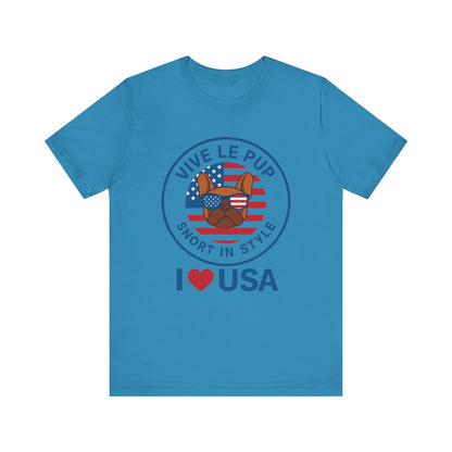I ❤️ USA Frenchie Tee – Patriotic Bulldog Shirt for Dog Lovers