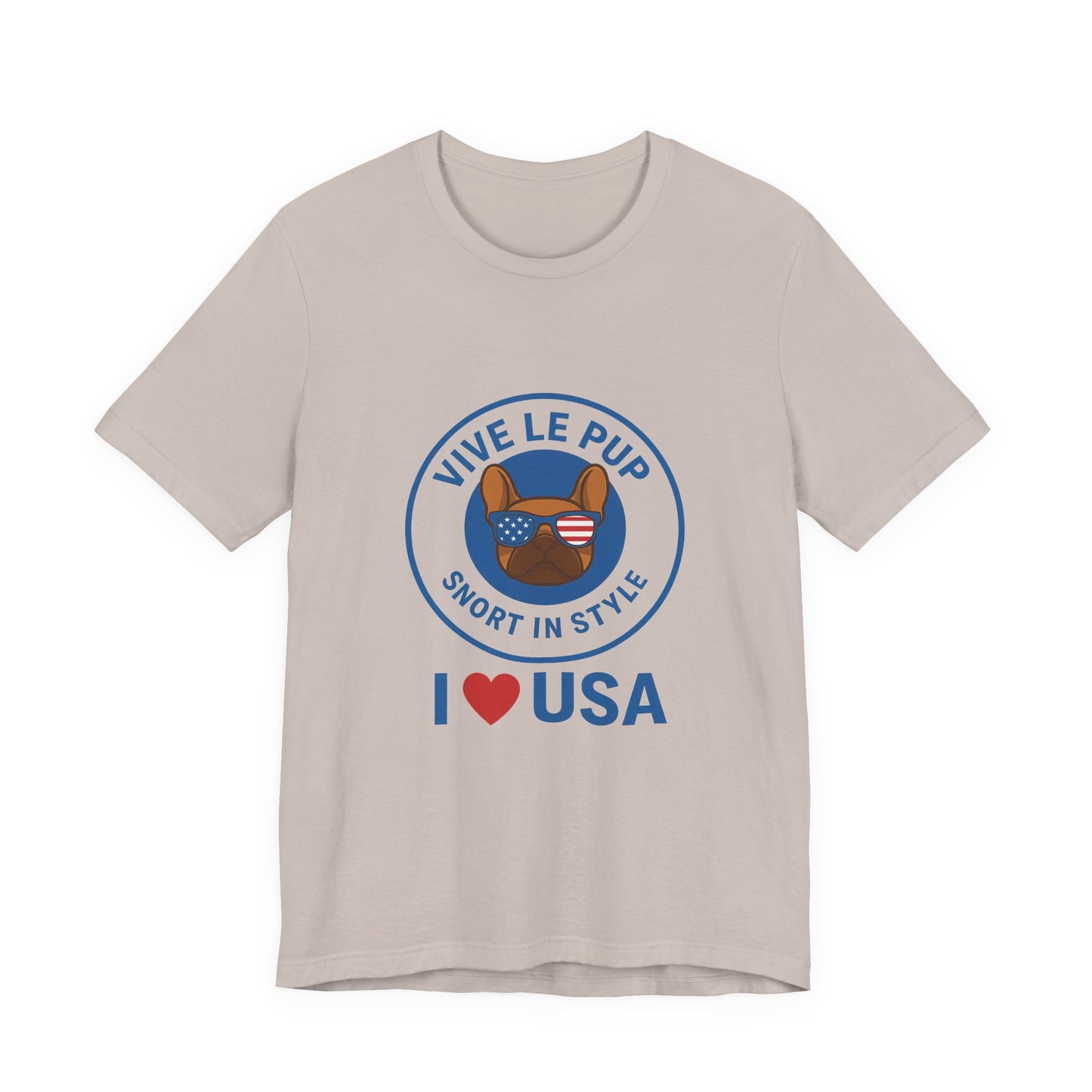 Vive Le Pup – I ❤️ USA Patriotic Pup Tee