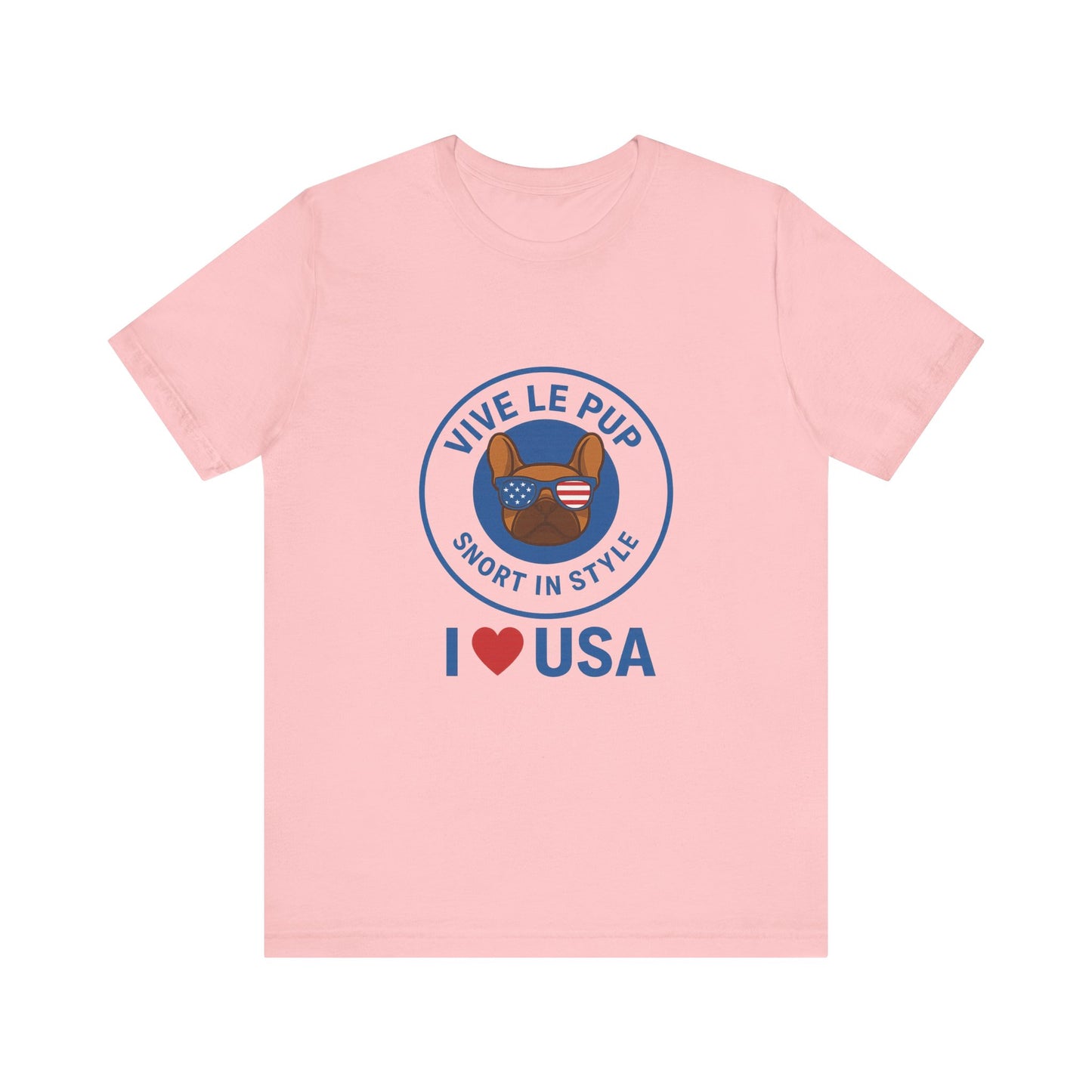 Vive Le Pup – I ❤️ USA Patriotic Pup Tee