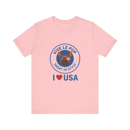 Vive Le Pup – I ❤️ USA Patriotic Pup Tee