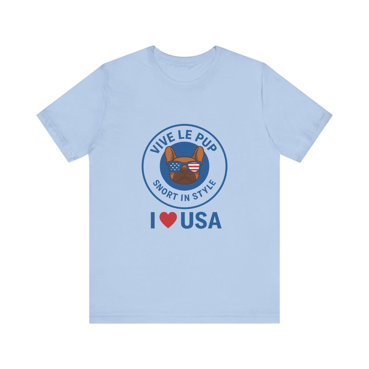 Vive Le Pup – I ❤️ USA Patriotic Pup Tee