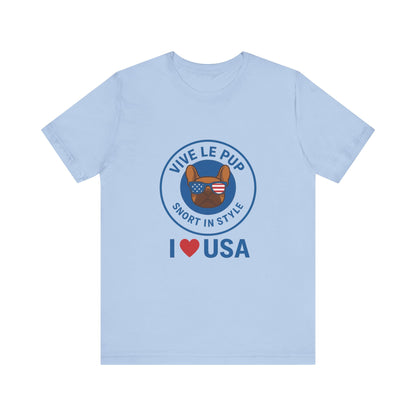 Vive Le Pup – I ❤️ USA Patriotic Pup Tee