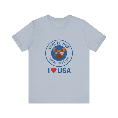 Vive Le Pup – I ❤️ USA Patriotic Pup Tee