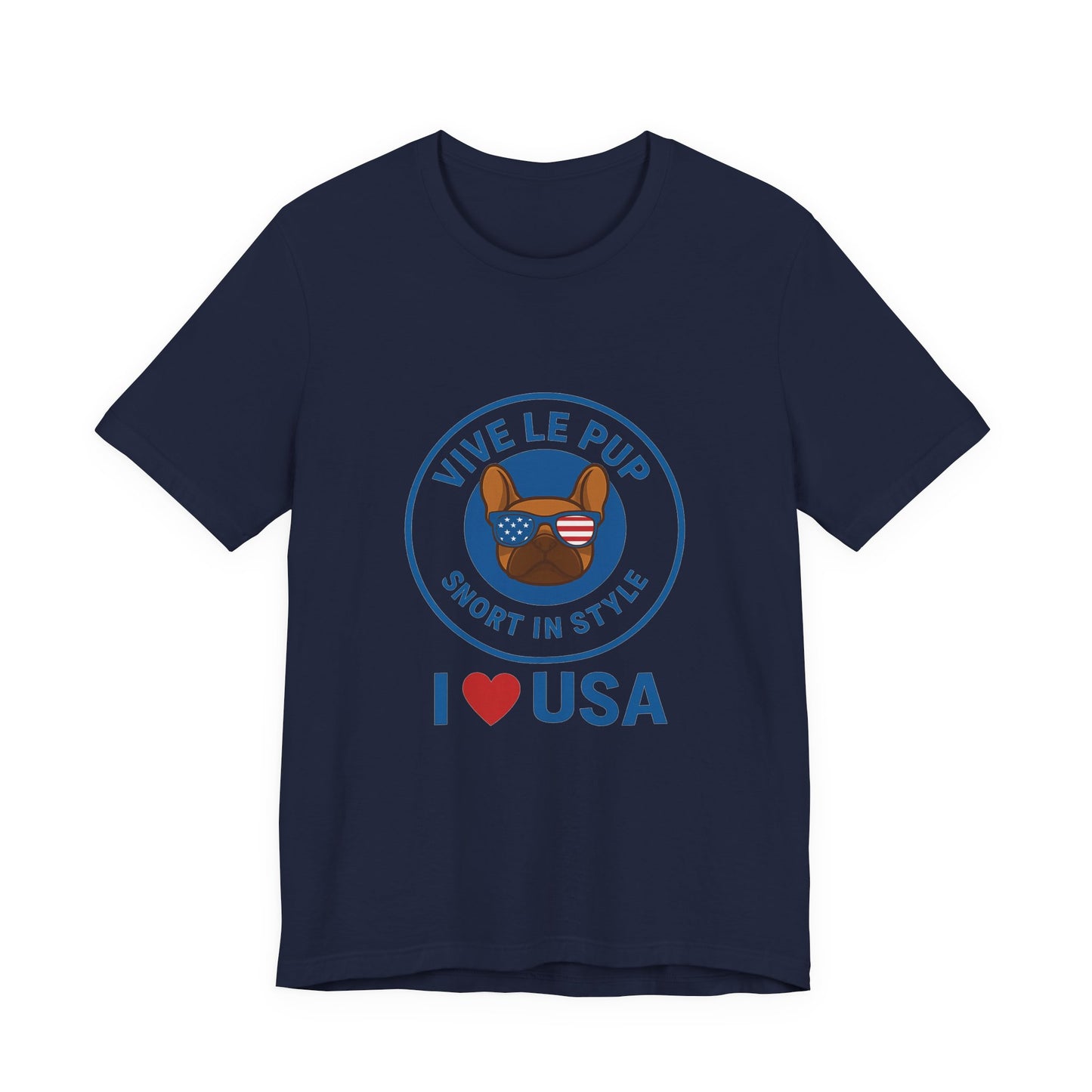Vive Le Pup – I ❤️ USA Patriotic Pup Tee